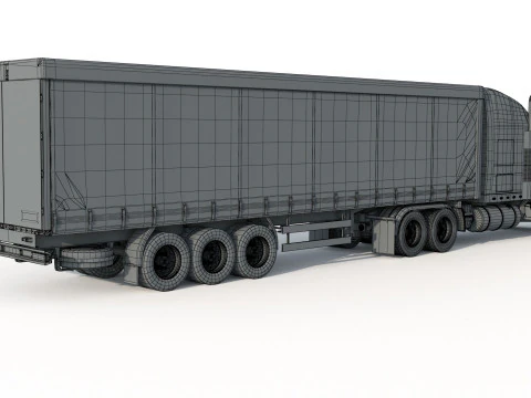 अंतर्राष्ट्रीय लोनस्टार स्लीपर सेमी ट्रक 3D मॉडल