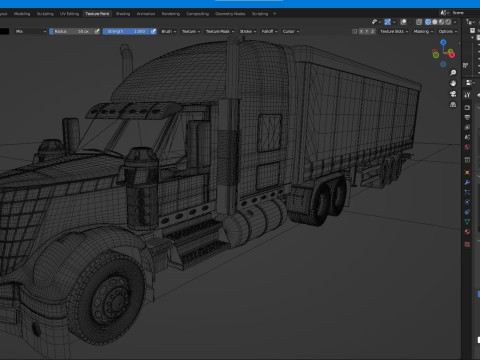 International LoneStar Sleeper Semi Truck 3D Model