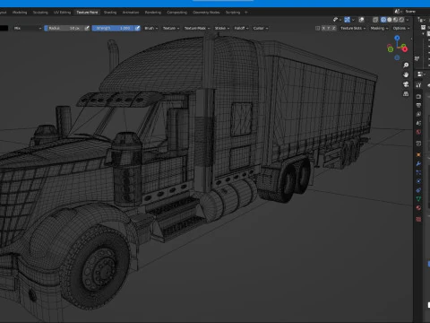 अंतर्राष्ट्रीय लोनस्टार स्लीपर सेमी ट्रक 3D मॉडल