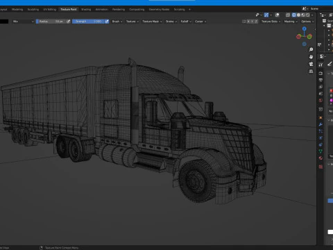 अंतर्राष्ट्रीय लोनस्टार स्लीपर सेमी ट्रक 3D मॉडल