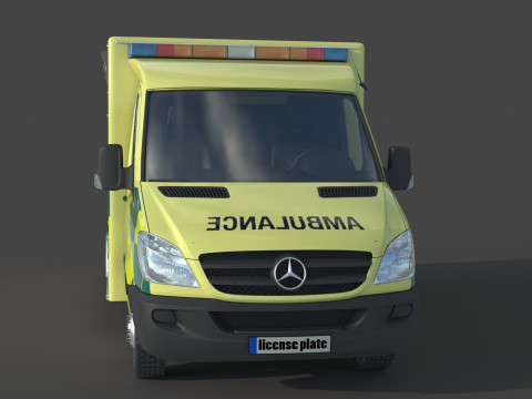 Mercedes Benz Sprinter Krankenwagen Ambulance Modello 3D