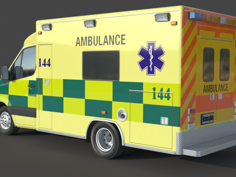 Mercedes Benz Sprinter Krankenwagen Ambulance Modello 3D