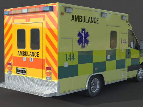 Mercedes Benz Sprinter Krankenwagen Ambulance Modello 3D