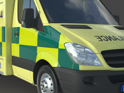 Mercedes Benz Sprinter Krankenwagen Ambulance Modello 3D