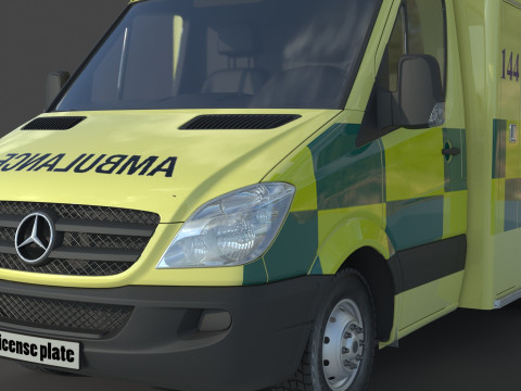 Mercedes Benz Sprinter Krankenwagen Ambulance Modello 3D