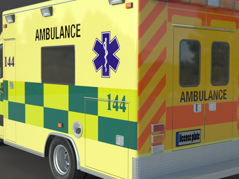 Mercedes Benz Sprinter Krankenwagen Ambulance Modello 3D
