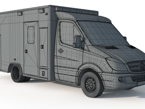 Mercedes Benz Sprinter Krankenwagen Ambulance 3D Model