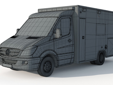 Mercedes Benz Sprinter Krankenwagen Ambulance Modello 3D