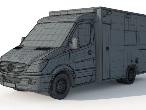 Mercedes Benz Sprinter Krankenwagen Ambulance 3D Model