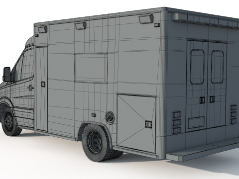 Mercedes Benz Sprinter Krankenwagen Ambulance Modello 3D