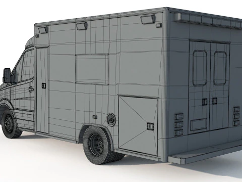 Mercedes Benz Sprinter Krankenwagen Ambulance 3D Model