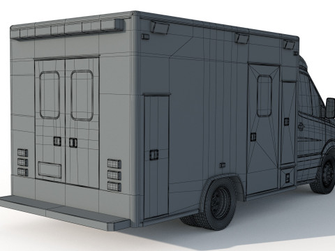 Mercedes Benz Sprinter Krankenwagen Ambulance Modello 3D