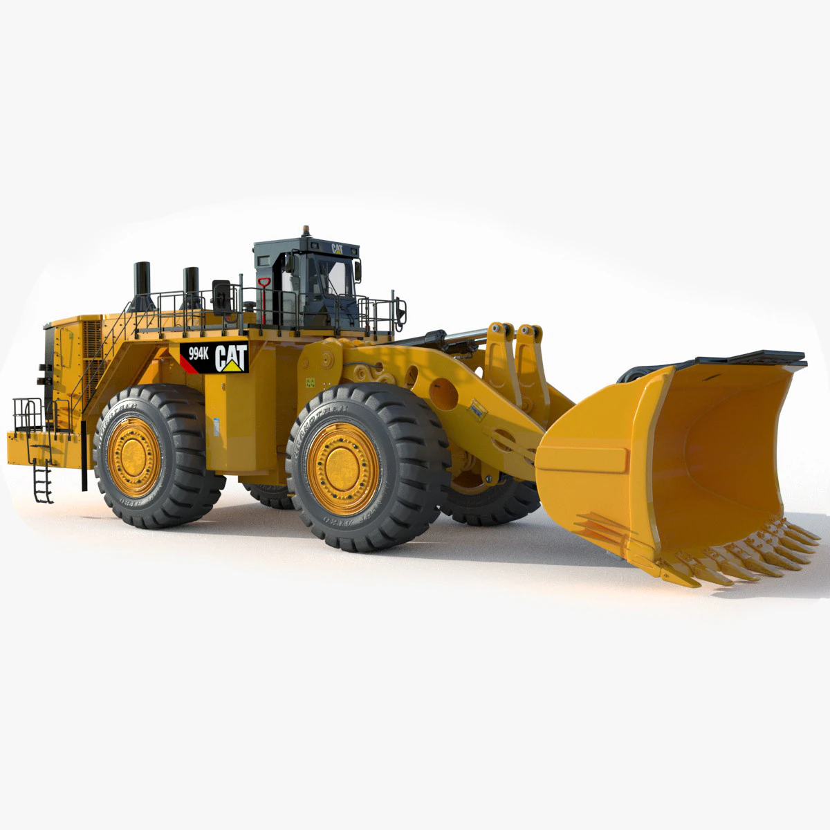Caterpillar Cat 994K Wheel Loader 3D Model .c4d .max .obj .3ds .fbx .stl .blend 