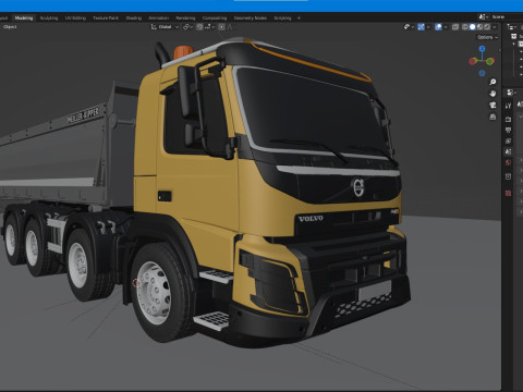 Volvo FMX 500 Billencs Dump Truck 3D Model