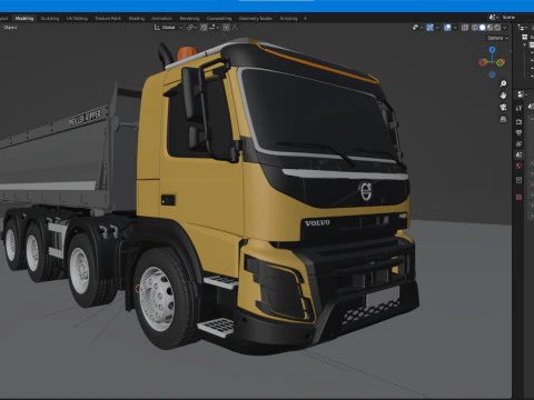 Volvo FMX 500 Billencs Dump Truck 3D Model