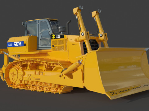 Характеристики гусеничного трактора SEM 822 3D Модель