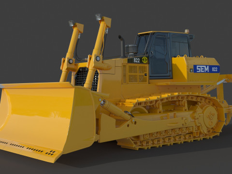 Характеристики гусеничного трактора SEM 822 3D Модель
