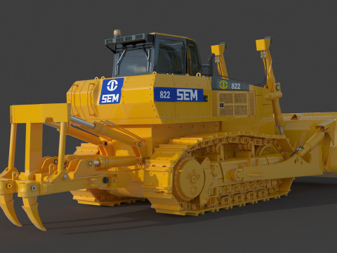 Характеристики гусеничного трактора SEM 822 3D Модель