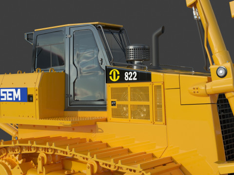 Характеристики гусеничного трактора SEM 822 3D Модель