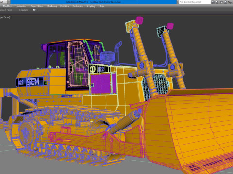 Характеристики гусеничного трактора SEM 822 3D Модель