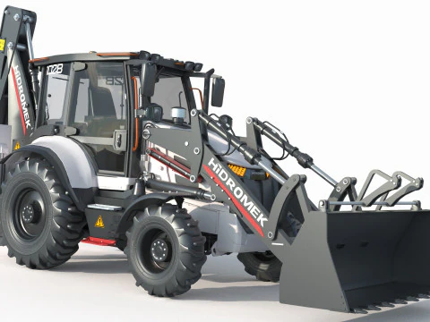 Hidromek 102B Backhoe Loader 3D Model