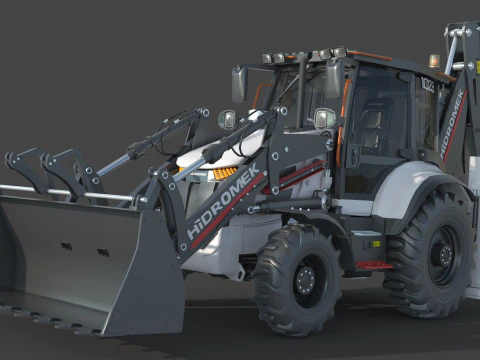 Hidromek 102B Backhoe Loader 3D Model