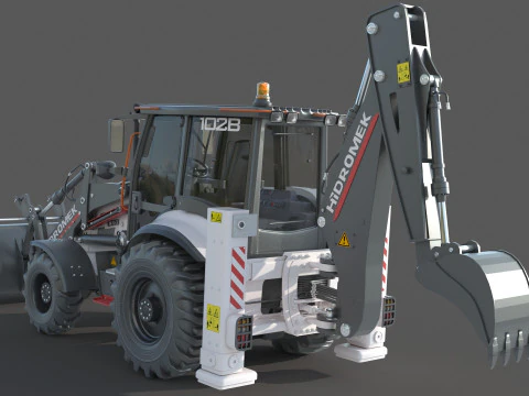 Hidromek 102B Backhoe Loader 3D Model