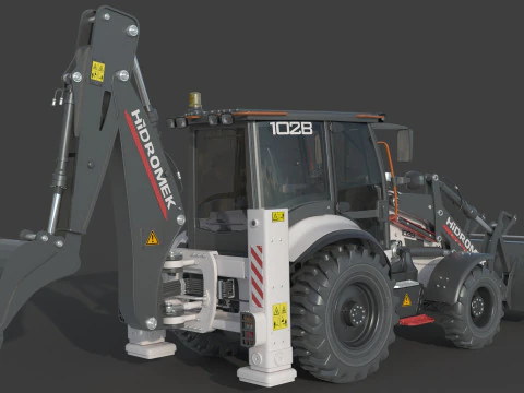 Hidromek 102B Backhoe Loader 3D Model