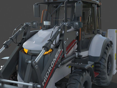 Hidromek 102B Backhoe Loader 3D Model