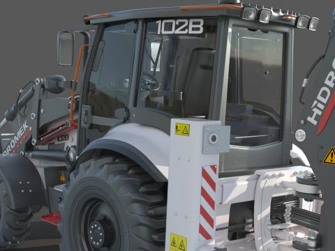 Hidromek 102B Backhoe Loader 3D Model