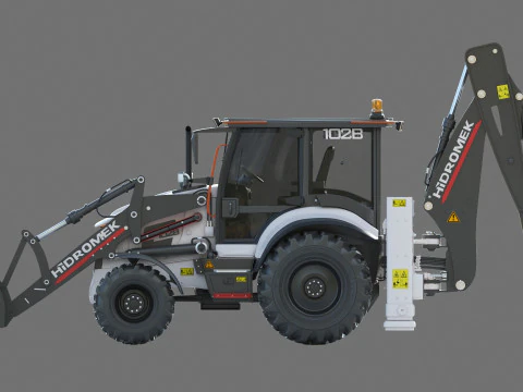 Hidromek 102B Backhoe Loader 3D Model