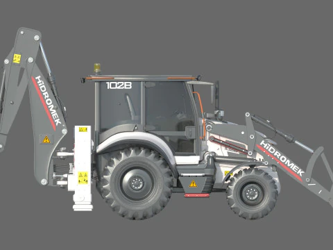 Hidromek 102B Backhoe Loader 3D Model