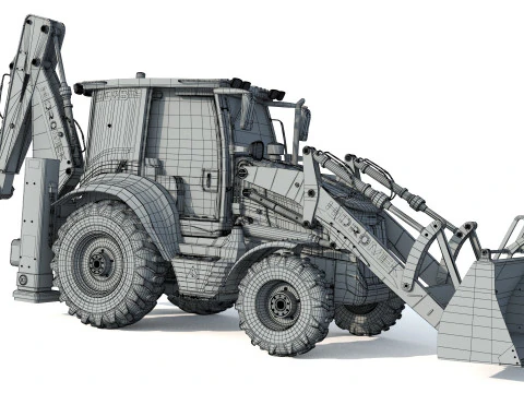 Hidromek 102B Backhoe Loader 3D Model
