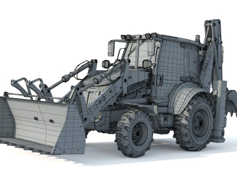 Hidromek 102B Backhoe Loader 3D Model