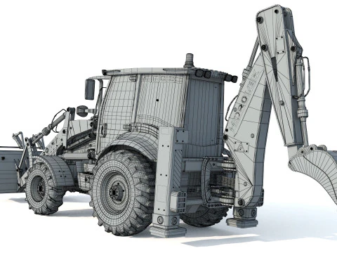 Hidromek 102B Backhoe Loader 3D Model