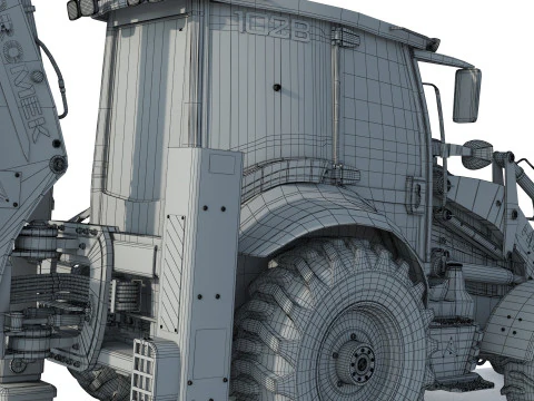 Hidromek 102B Backhoe Loader 3D Model