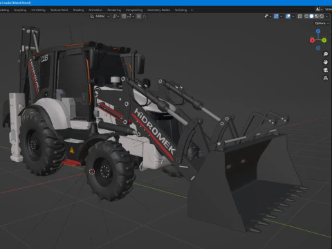 Hidromek 102B Backhoe Loader 3D Model