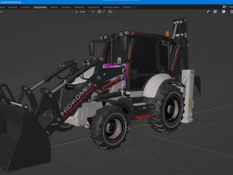Hidromek 102B Backhoe Loader 3D Model