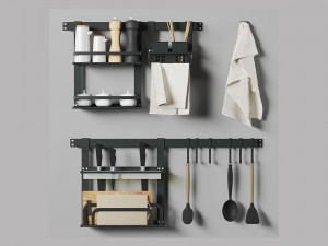kitchen storage system with decor 3D 模型