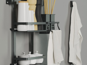 kitchen storage system with decor Modello 3D