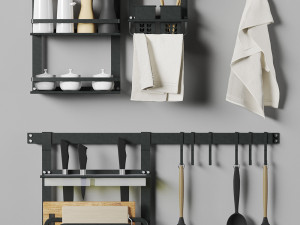 kitchen storage system with decor Modello 3D