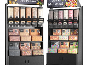 stillage with nuts sweets and fruits 3D Model