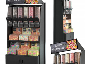 stillage with nuts sweets and fruits 3D Model