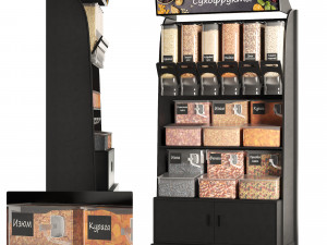 stillage with nuts sweets and fruits 3D Model