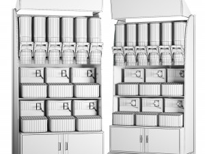 stillage with nuts sweets and fruits 3D Model