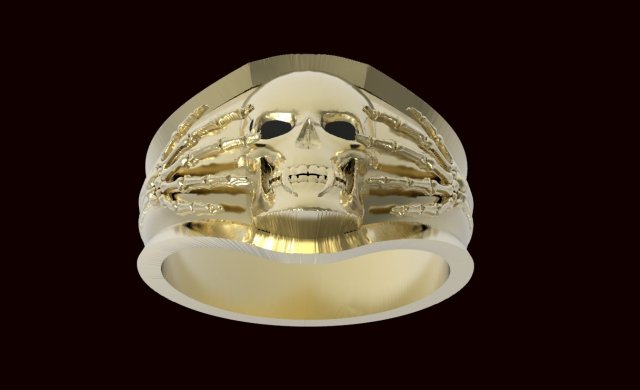 ring skull 3Dプリントモデル .c4d .max .obj .3ds .fbx .stl .blend 