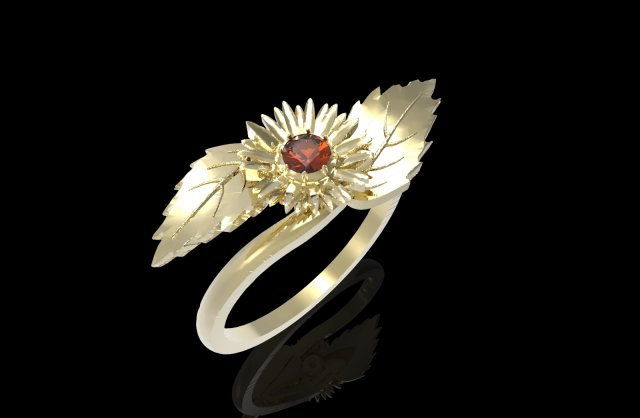 anillo girasol Model Cetak 3D .c4d .max .obj .3ds .fbx .stl .blend 