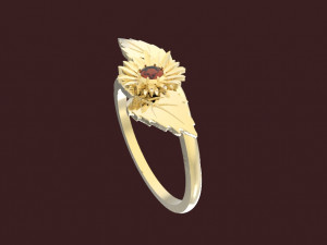 anillo girasol Model Cetak 3D