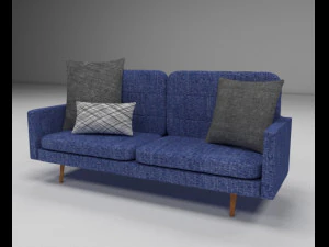 sof&aacute; com almofadas Modelo 3D