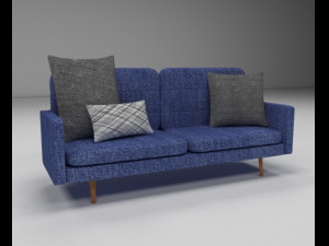 sofa with cushions 3D मॉडल